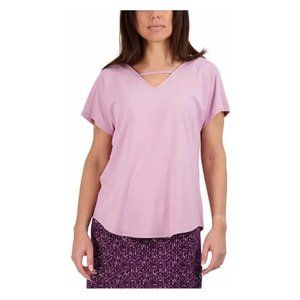 NWT Tranquility By Colorado Clothing Women's V Neck Top Pink Size L $45 8D049